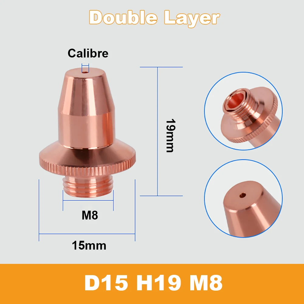 OSPRI 고속 절단기 Patrs FSN08 LC 시리즈 소모품 순동 3D 레이저 노즐, D15 M8 H19