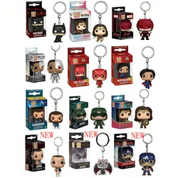 22 Styles Funko Keychain Wonder Woman Superman the Flash Aquaman Arrow Daredevil Cyborg Batman POP Action Figure Collection Toys