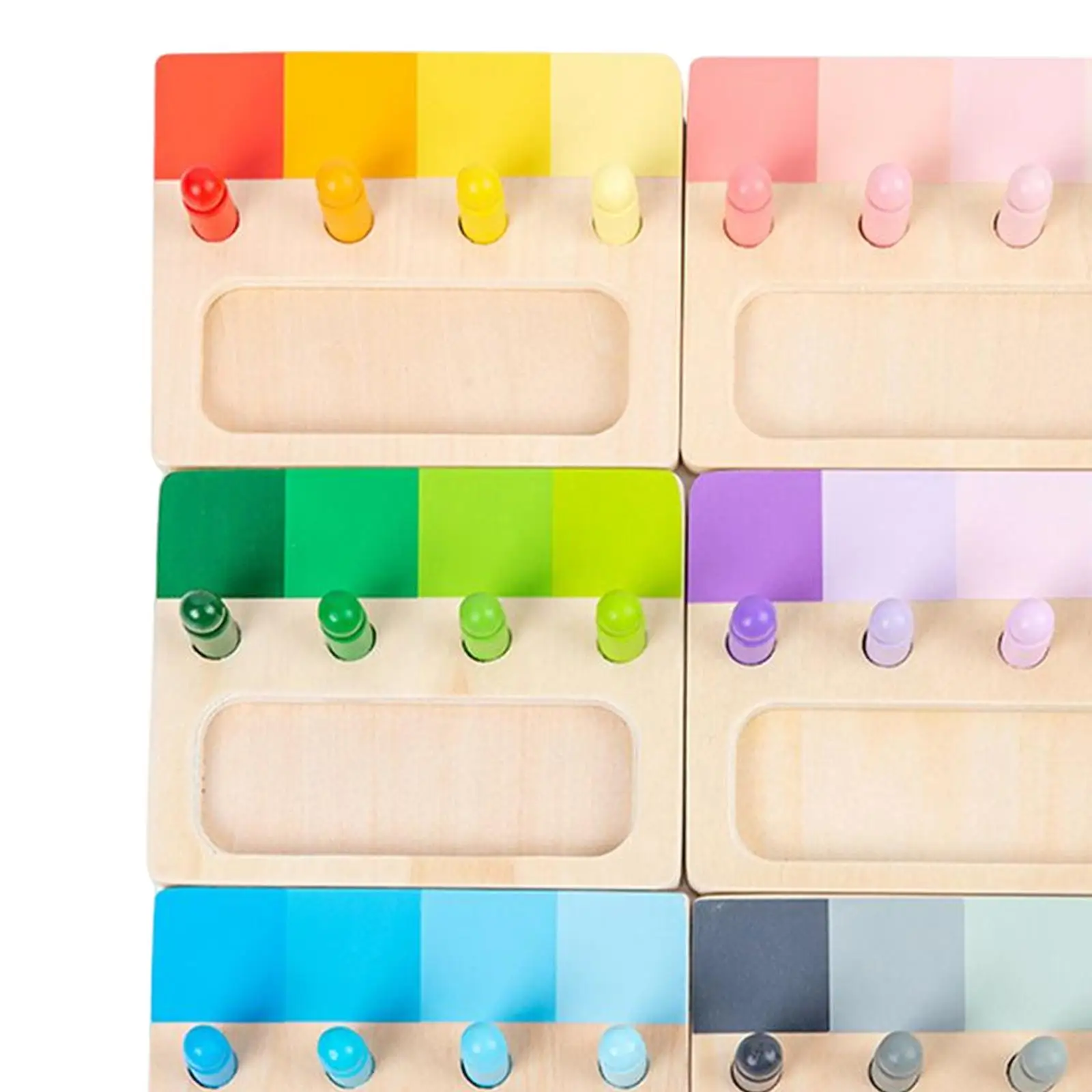 Paleta de cores para aprendizagem precoce, brinquedos educativos, montessori para o exercício, 6 partes