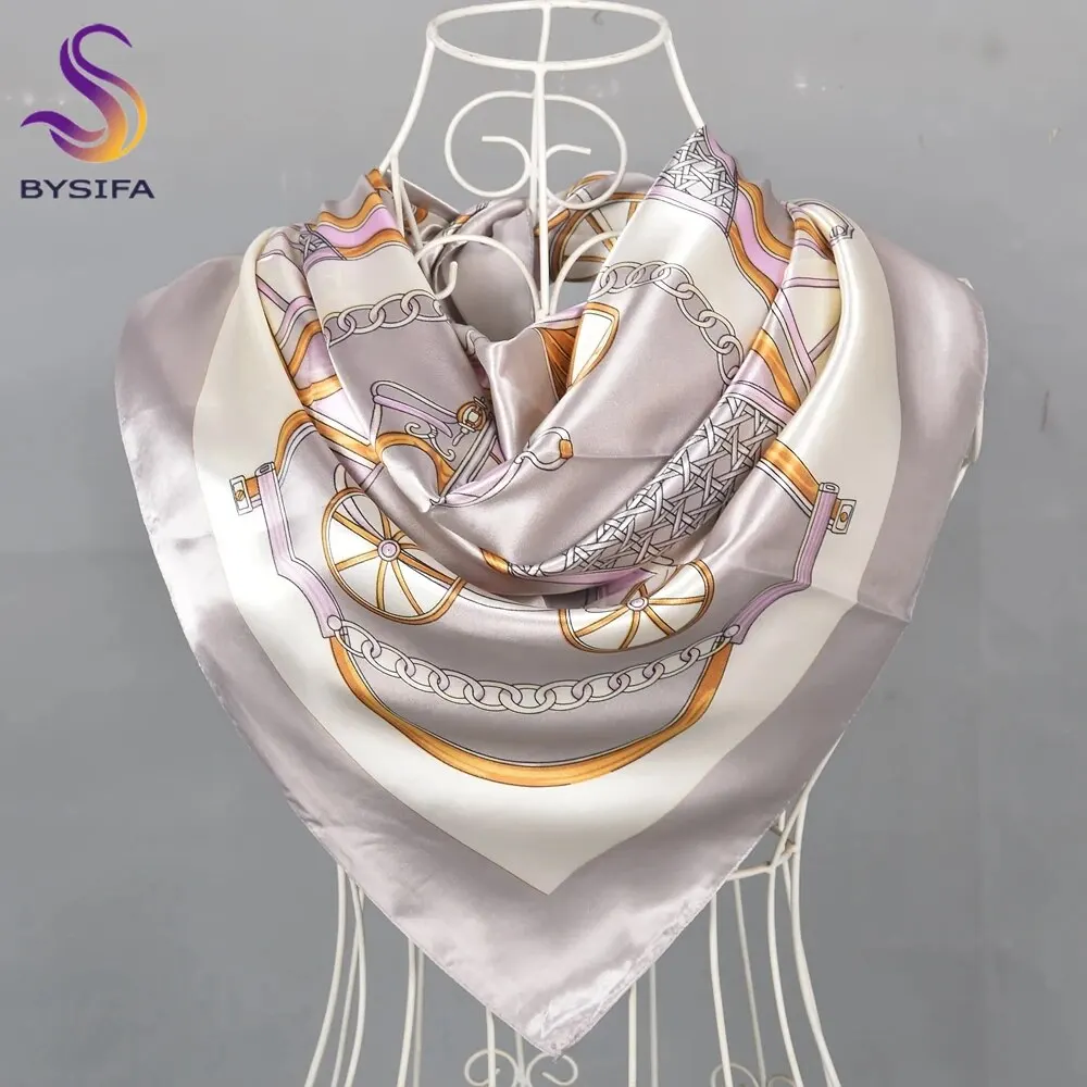 Army Green Women Paisley Design Square Silk Scarf Shawl Women Spring Fall Winter Fashion Brand Elegant Scarves Hijabs 90*90cm