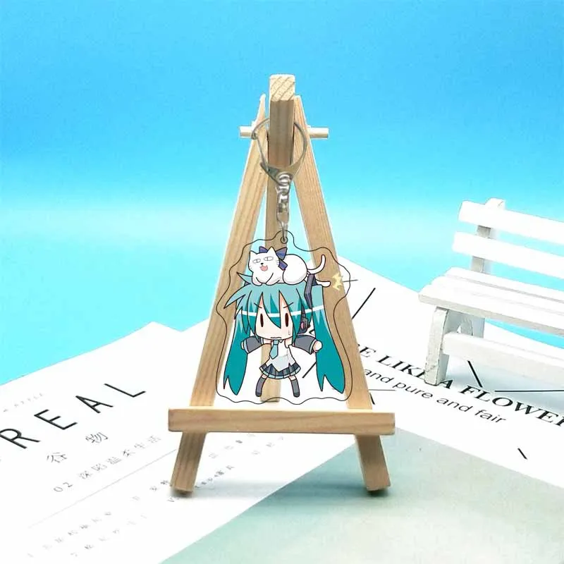 Chaveiro Pingente de Acrílico Hatsune Miku Anime Fofo para Bolsa, Carro, Presente de Joia para Amigos e Casais, Moda Desenho Animado