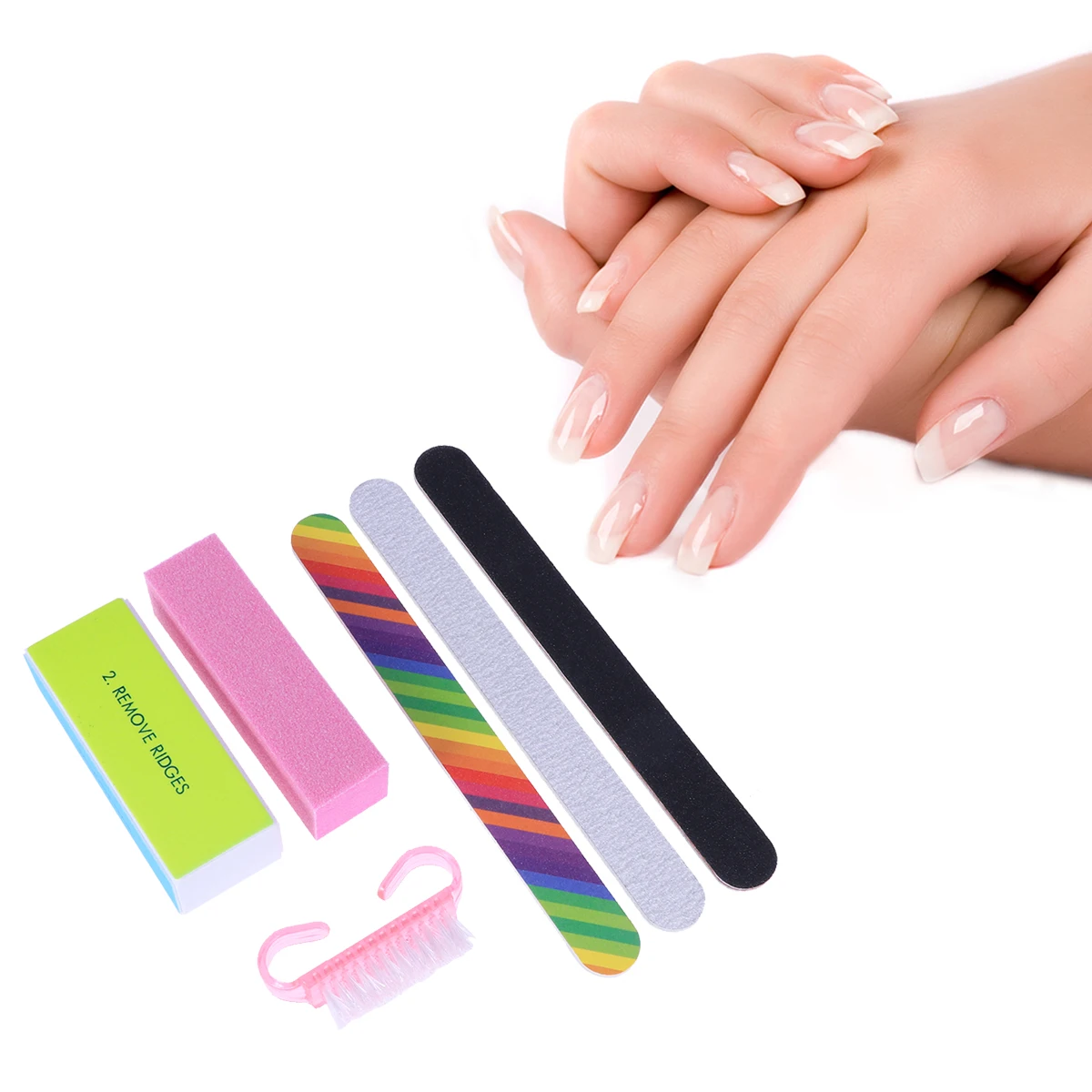 

6pcs Nail Manicure Kit Durable Tools Polish Tools Fingernails Toenails Acrylic False Nails Salon Home Use Portable