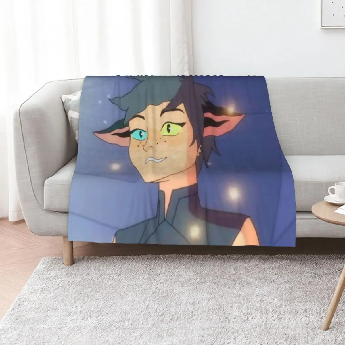 Happy Catra Throw Blanket Tourist Shaggy Stuffeds for sofa cosplay anime Winter beds Blankets