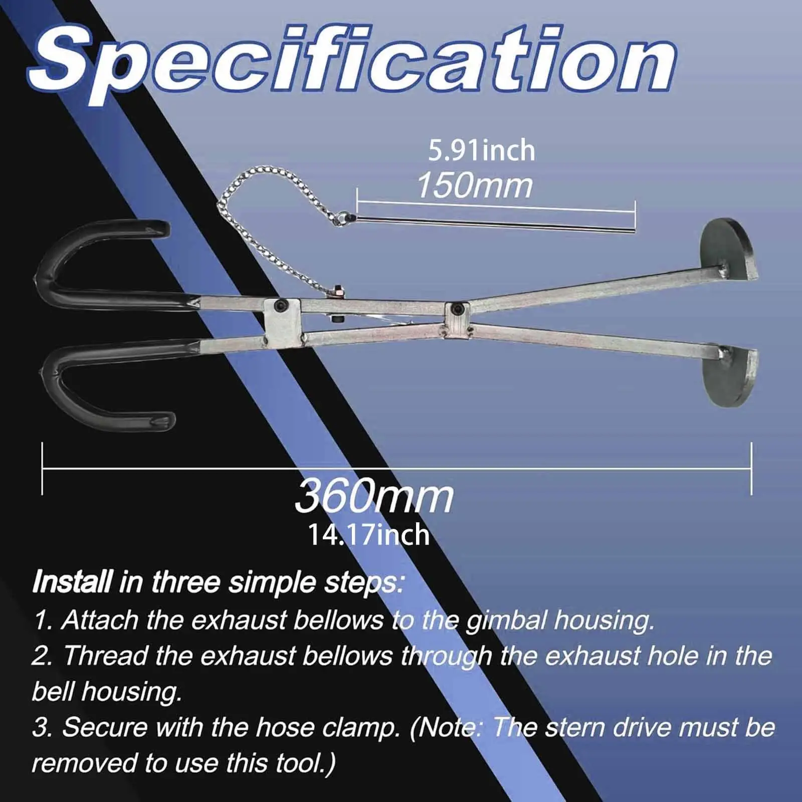 Herramienta expansora de fuelle de escape ergonómica 91-45497A1 para Mercruiser Alpha