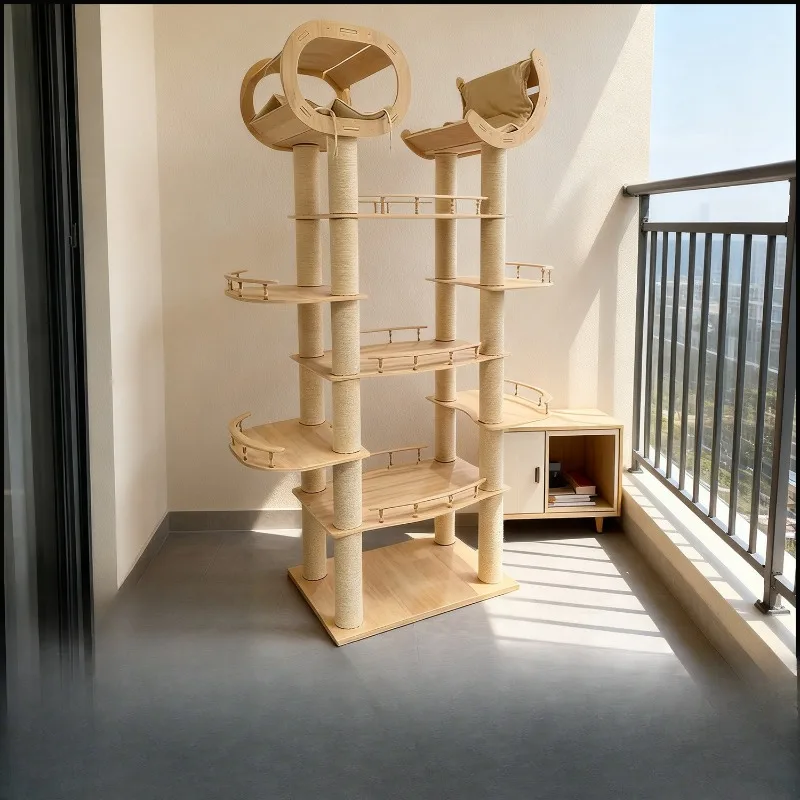 Cat climbing frame cat villa large cat tree integrated Tongtian column cat supplies big cat special cat scratch column