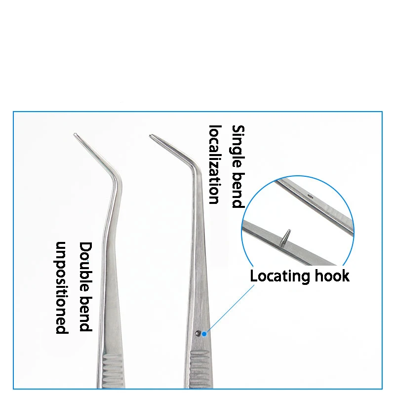 Aço inoxidável fórceps, cotovelo reto, 16cm