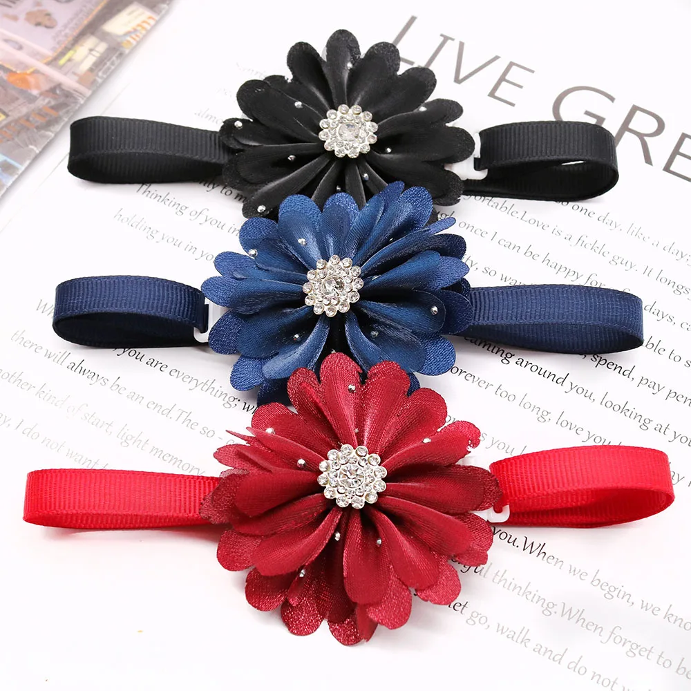 50PCS Dog Bowtie Fashion Diamond Flower Bow Tie Collar For Dogs Bowties Neckties Pet Grooming Dog Accessories For Small Dogs