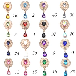 New 5PCS52 * 30MM Alloy Hollow Droplet Pendant Jewelry Accessories Crystal Flat Bottom Wedding Apparel Decoration Materials
