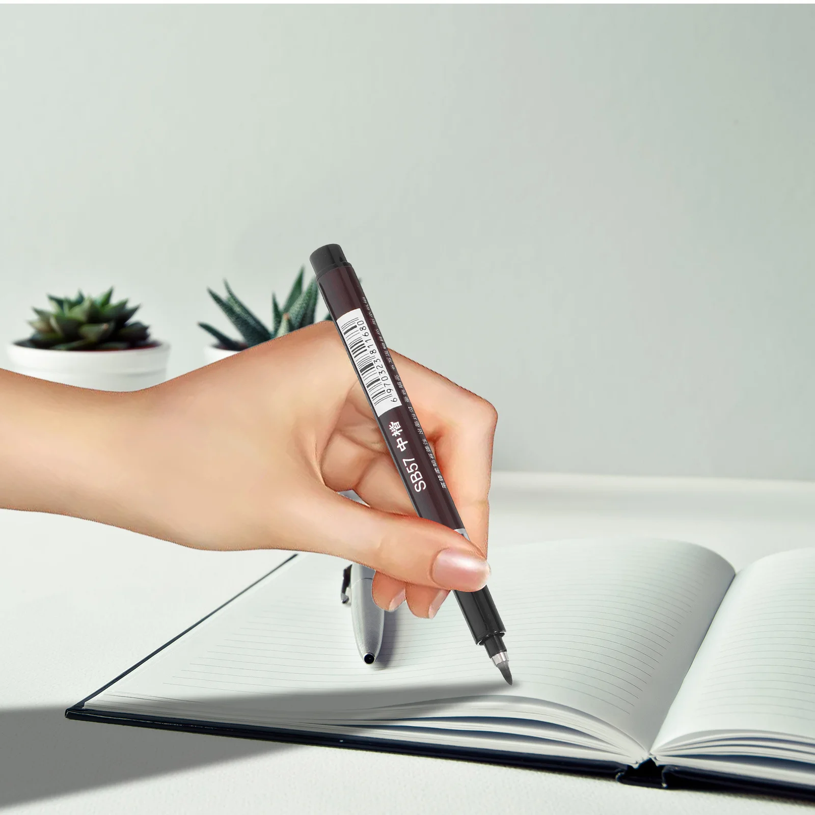 

6pcs Chinese Calligraphy Set: Professional Water Absorption Elastic Writing Pen For Office Signature Painting Calligraphy Thick