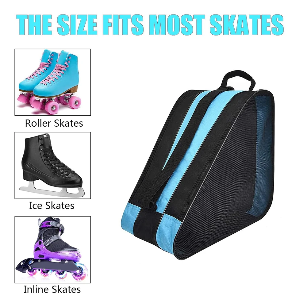 Roller Skate Bag para atividades ao ar livre, armazenamento respirável, leve e conveniente portátil alça de transporte, 39*20*38cm