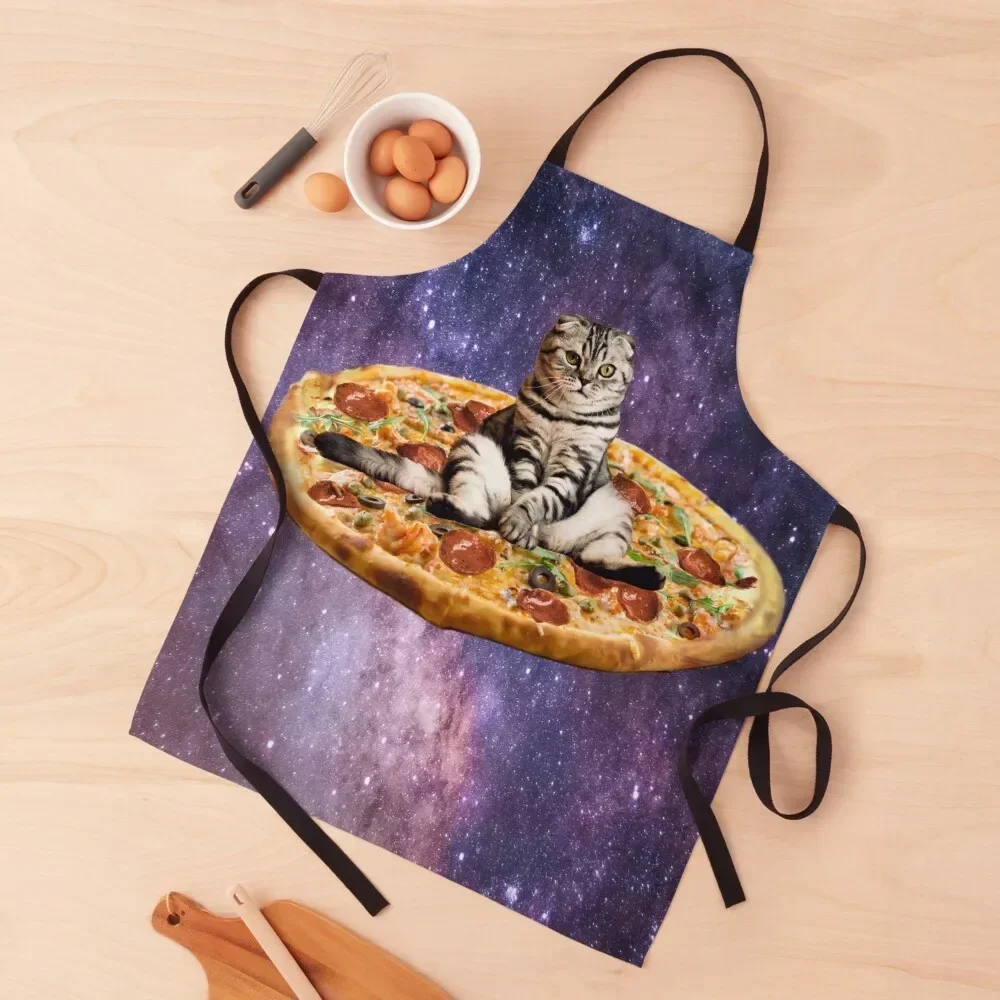 

Pizza Cat in Space Apron Women Kitchen'S For Nail Stylist chefs Apron