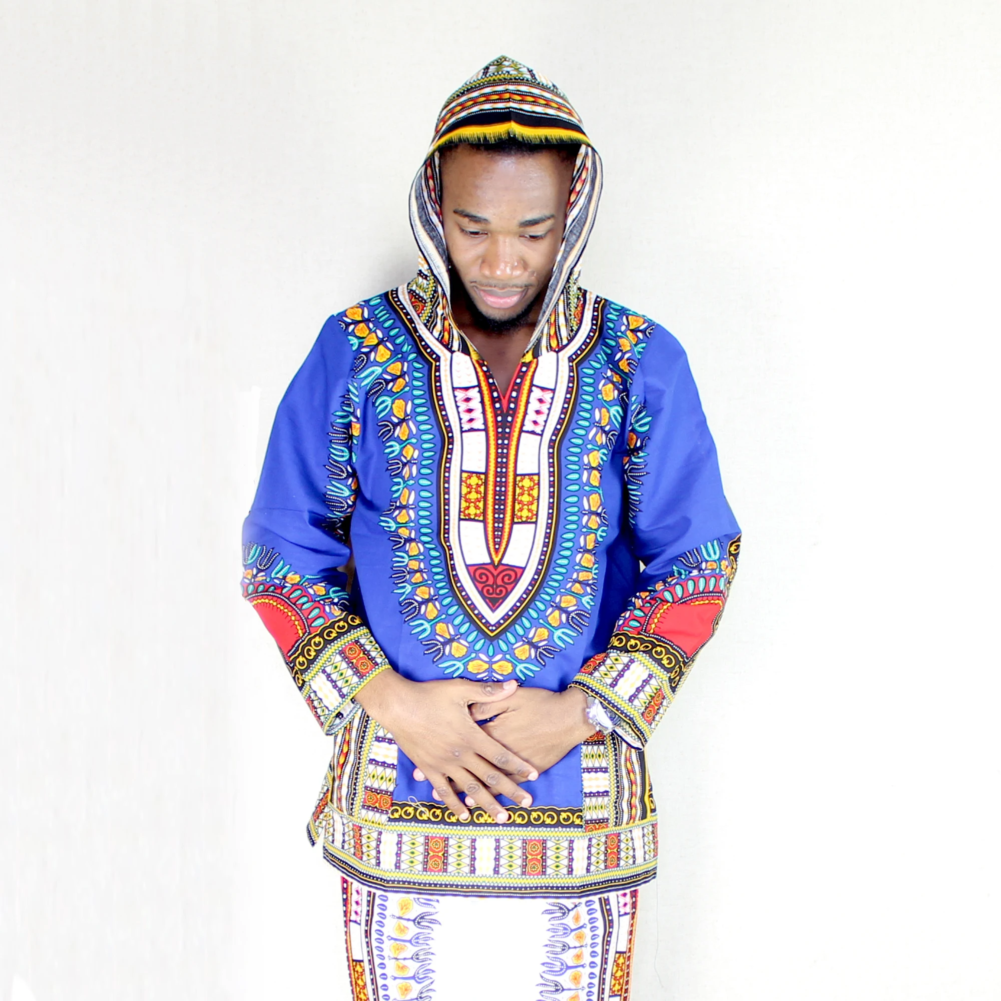 2024 New Unisex African Fashion Print Classic Design Long Sleeve Loose Style Hoodies Dashiki Dubai Dashiki Shirt with hoody