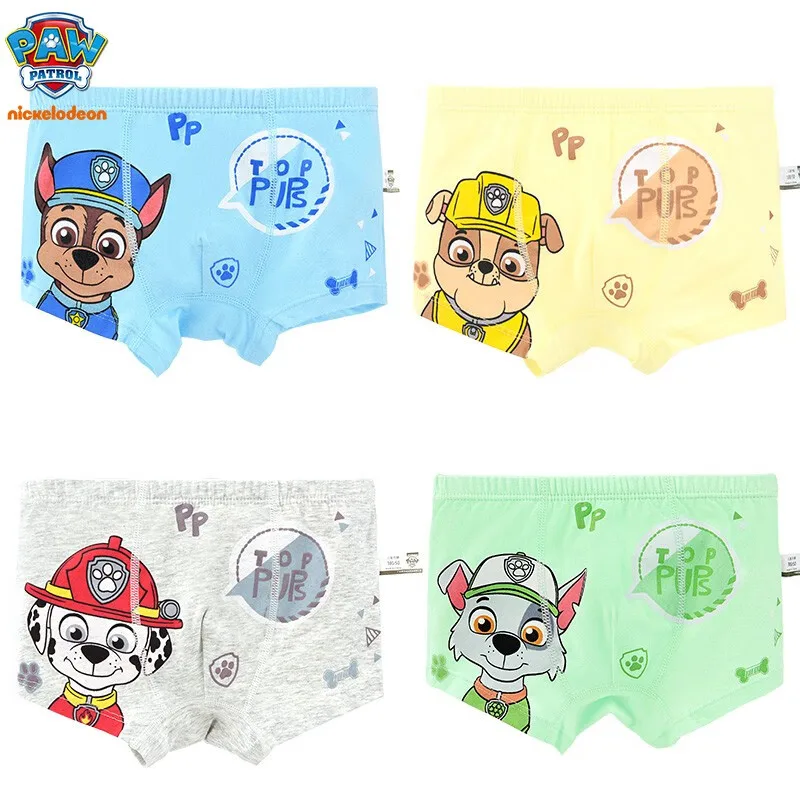 4pcs/set Original Paw Patrol Cartoon Children\'s Underwear Boys Modal Chase Marshall Boxer Shorts Baby Boy Panties Birthday Gifts