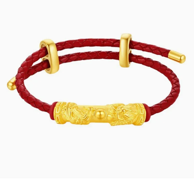 24k pure gold pipe real gold spacers 999 gold accessories gold dragon and phoenix pipes for hand strings