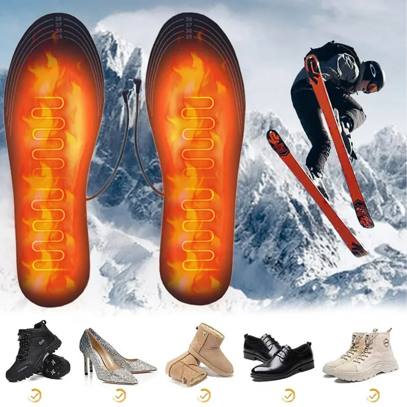 USB Heated Shoe Insoles Electric Foot Warming Pad Feet Warmer Sock Pad Mat Winter Outdoor Sports Heating Insole Warm Tailorable