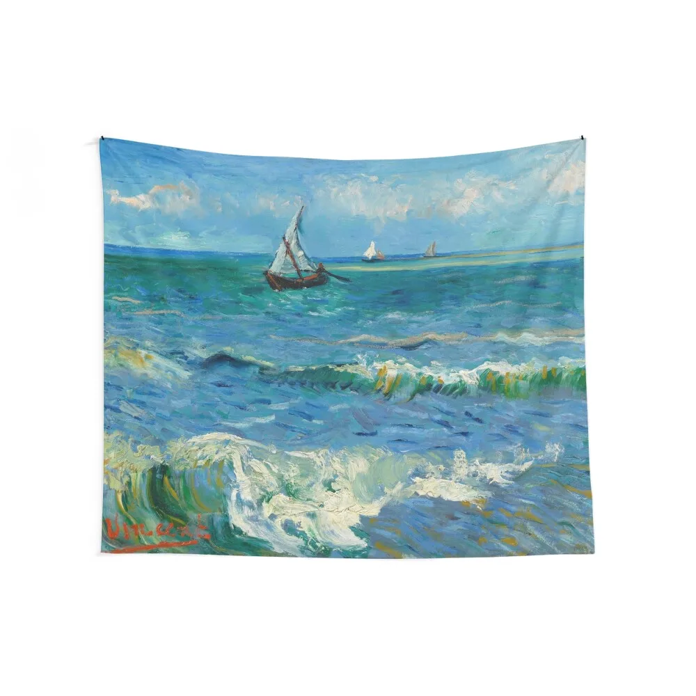 Vincent Van Gogh The Sea at Les Saintes-Maries-de-la-Mer, 1888 Tapestry Wall Art Nordic Home Decor Tapestry