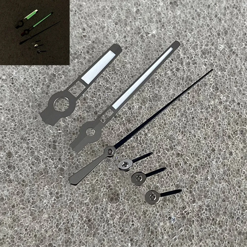 

6 PCS/Set Silver Black Watch Hands Green Luminous for Japanese VK63 Modification Movement Watch Accessories