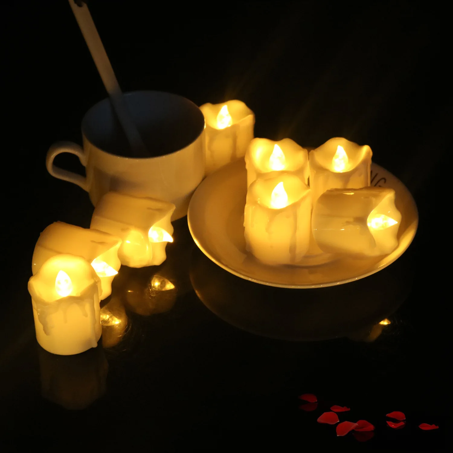 24pcs flammen lose LED-Kerzenlichter kreativer Wunsch führte Tee lampe warmweiß Halloween Hochzeit Weihnachts dekoration Kerzenlicht