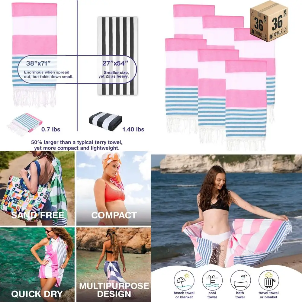 Oversized Quick Dry Cotton Beach Towels Set