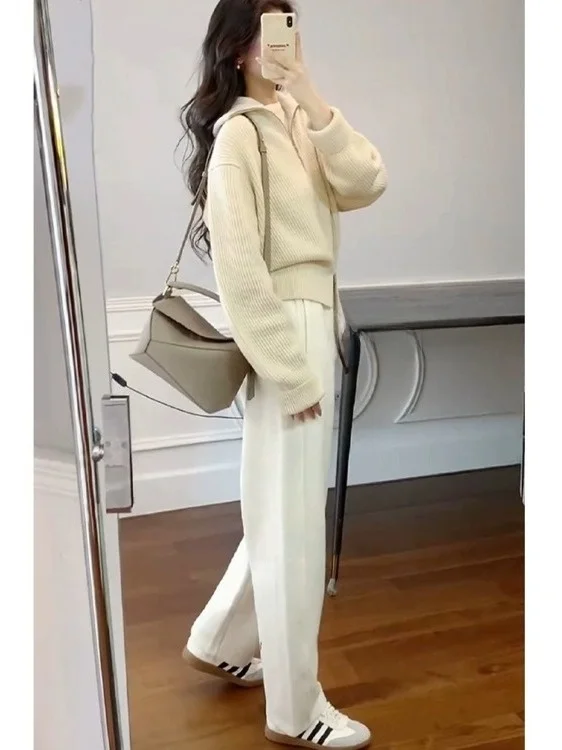 여성용 이중 지퍼 니트 오픈 가디건 부드럽고 편안한 스웨터 자켓 가을 겨울 패션 캐주얼웨어