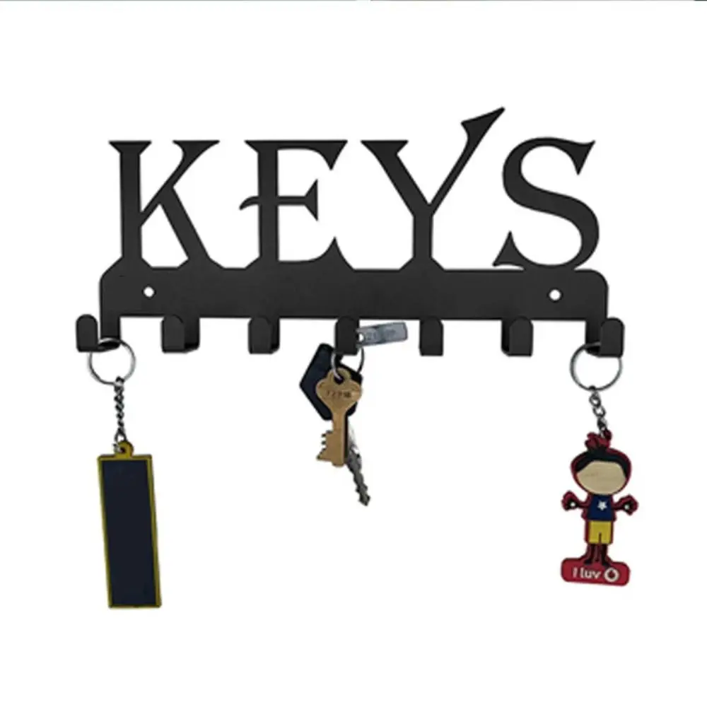 

Hook Up Key Hanger New Home Decor Accessories Home Organizer Metal Key Holder Hook with Screws Black Metal Hook