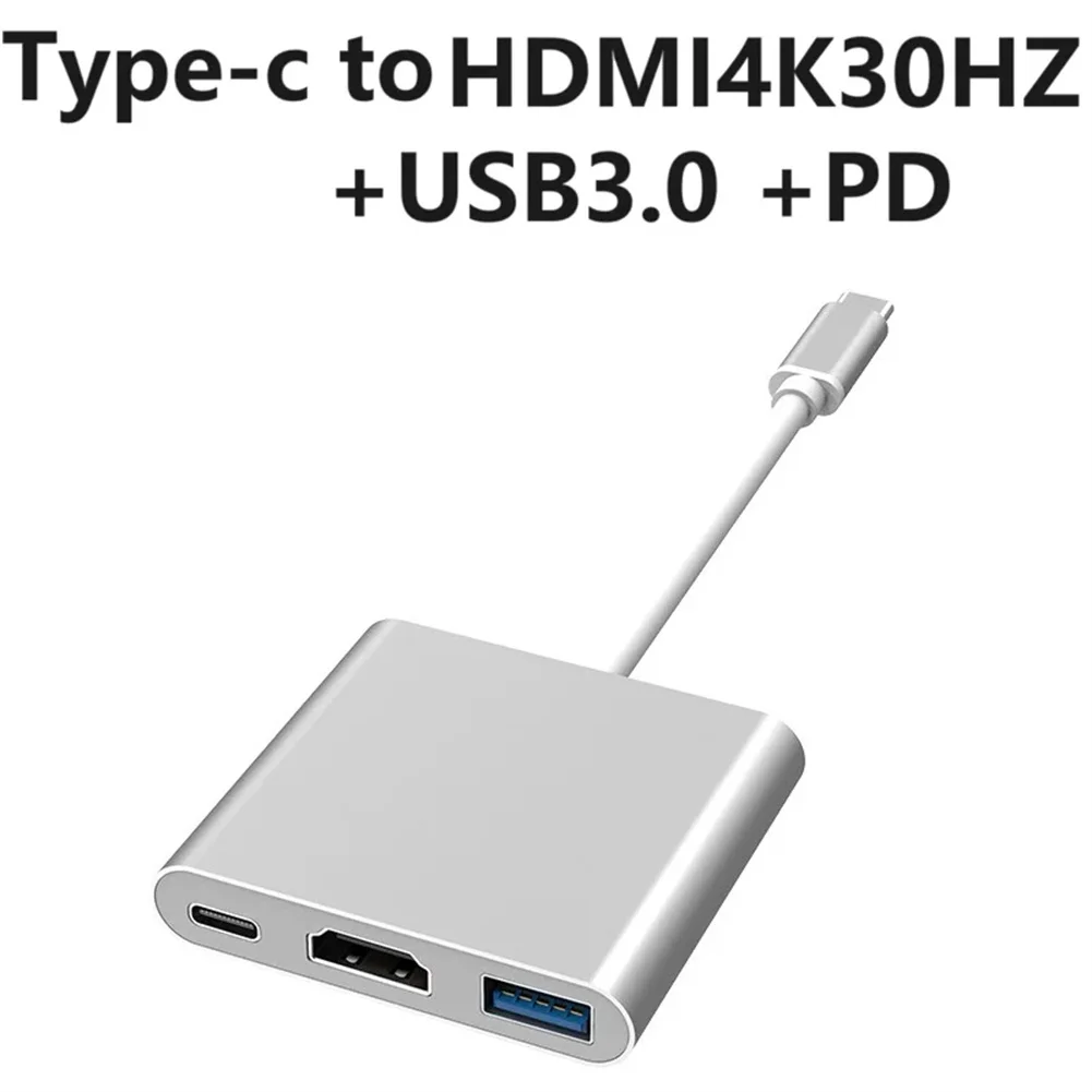 

3 In 1 USB C Hub 5Gbps High Speed USB C Hub Adapter USB 3.1 Type C To 4K USB 3.0 Adapter Cable For Laptop Notebook Phones