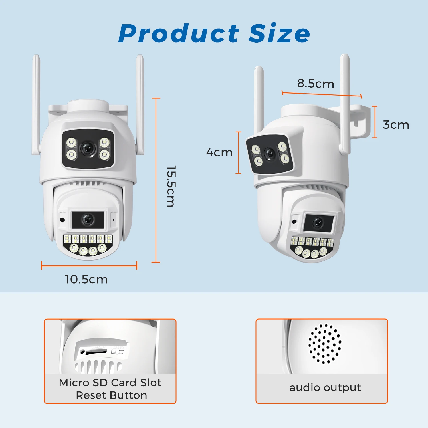 10MP Dual Lens PTZ IP 2.4G/5G wifi Camera Dual Screen 8MP Ai Human Detection Auto Track Wireless Outdoor Surveillance Camera