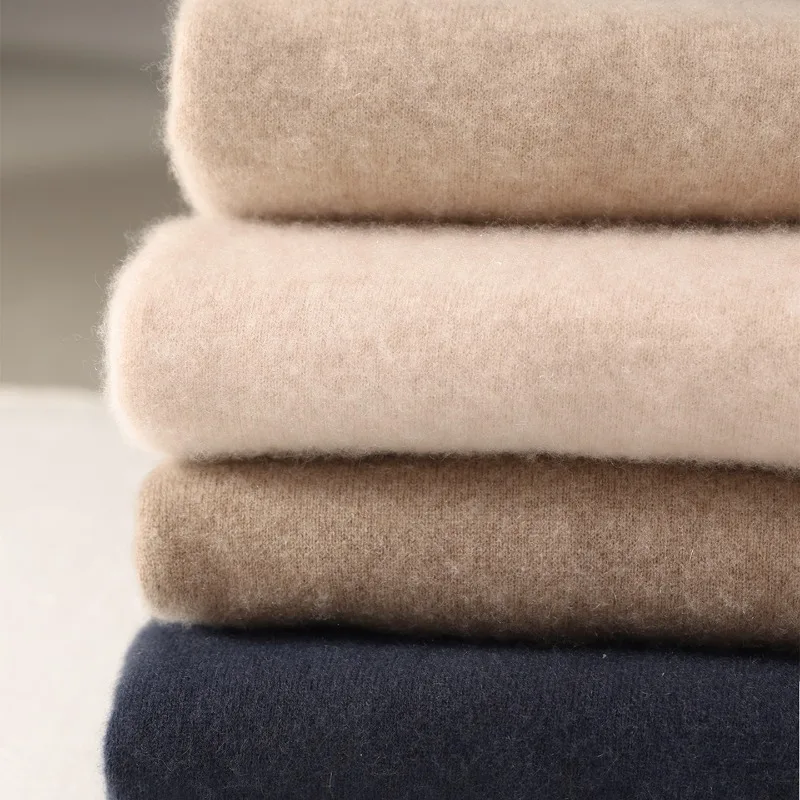 Cashmere Sweater Men 100% Pure Cashmere Turtleneck Round Neck Shirt Men's Autumn Winter Pullover Sweater