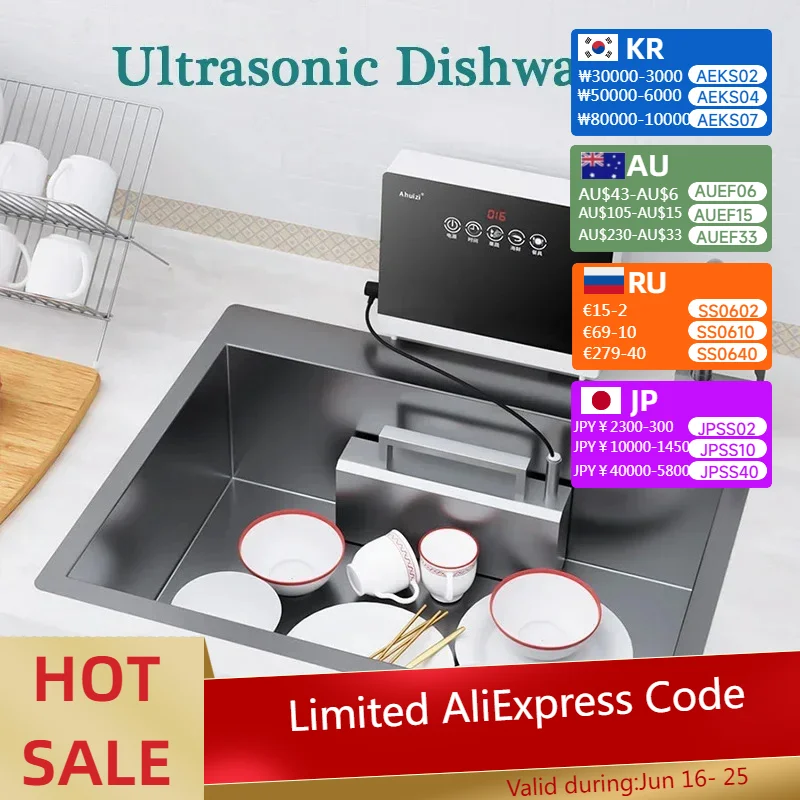 غسالة أطباق بالموجات فوق الصوتية المحمولة المنزلية الصغيرة خالية من التركيب غسالة أطباق آلة التنظيف الأوتوماتيكية النسخة الإنجليزية 110 فولت/220 فولت