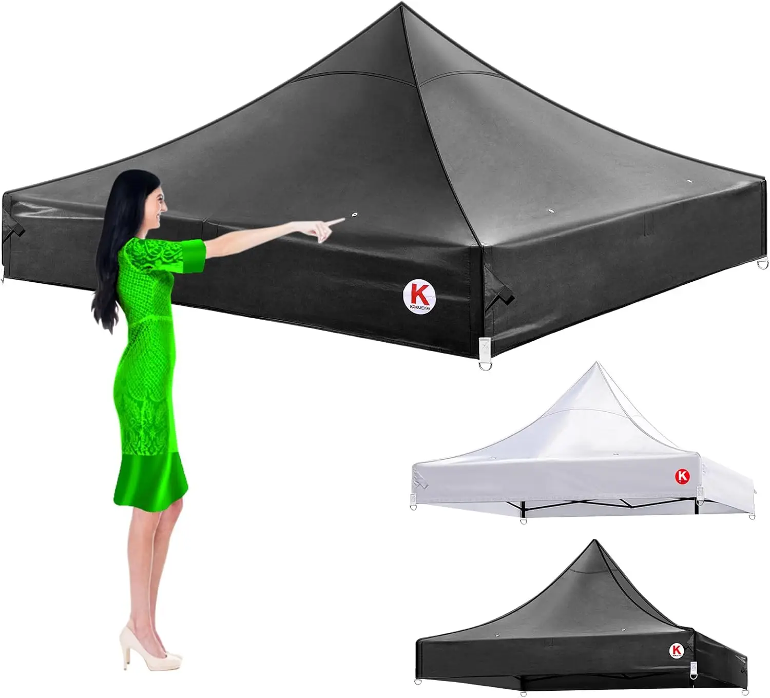 

New 10x10 Canopy Replacement Top Cover for Pop Up Canopy Tent - 8 Drainage Holes, More Durable 600D Waterproof Material for O