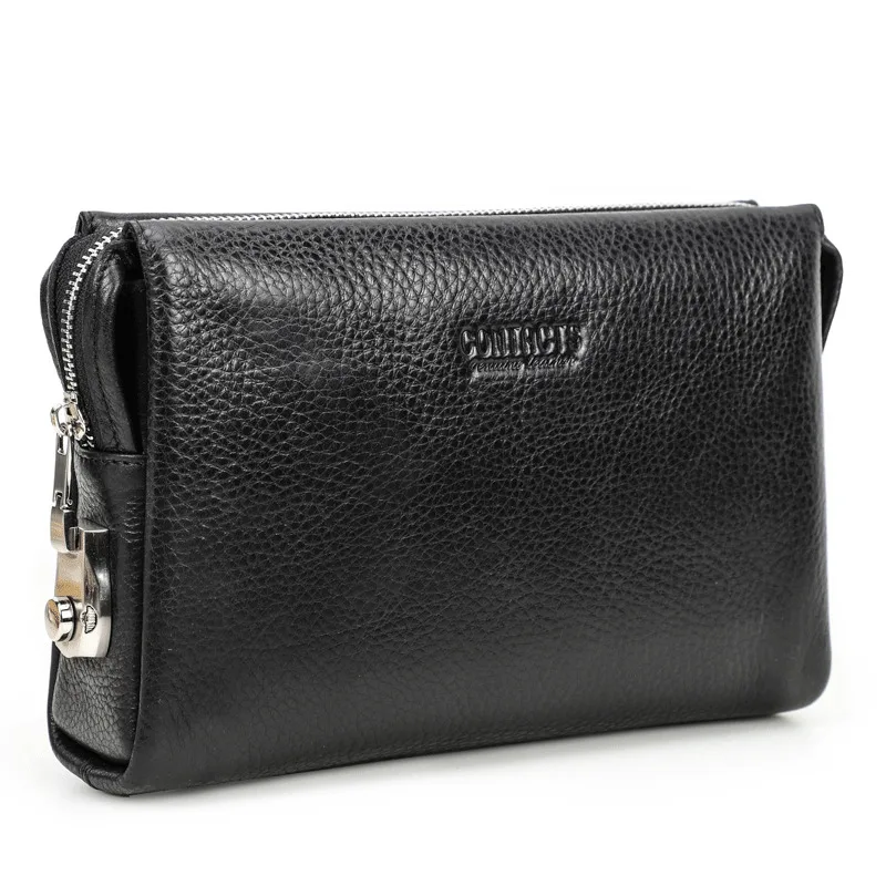New Fashionable British Style Top Layer Cowhide Handbag Anti Theft Combination Lock Casual Men's Crazy Horse Cowhide Storage Bag