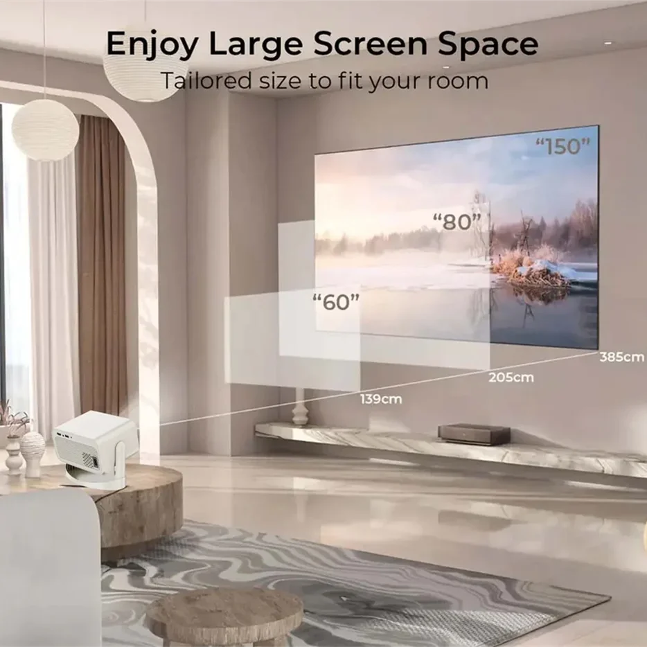 جهاز عرض HT23 Plus صغير محمول LED فيديو Android11 650 ANSI WIFI6 جهاز عرض ذكي لفيديو 1080P 4K جهاز عرض سينما منزلية جديد