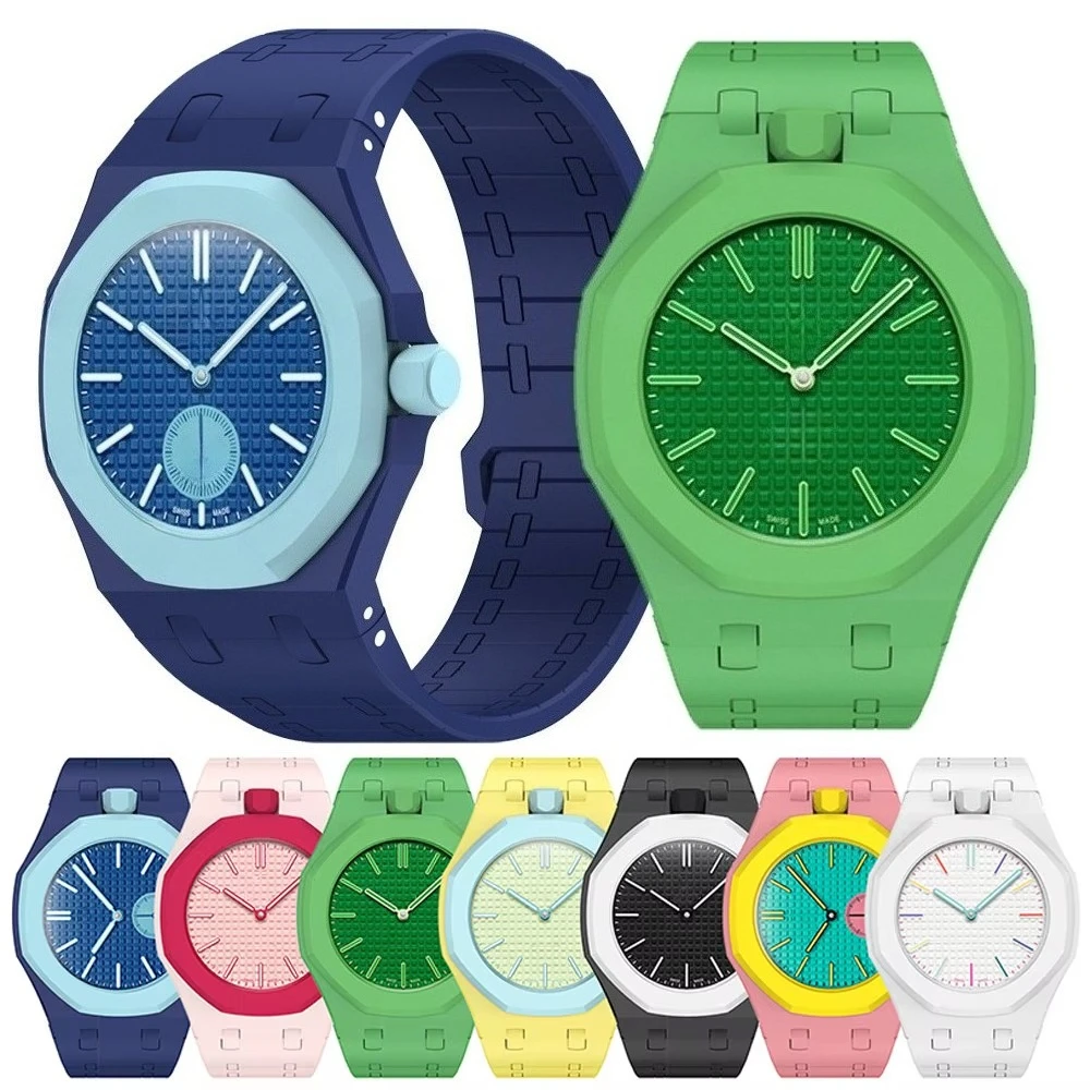 Magnetic Silicone Strap+Case For Swatch X AP Royal POP Watch Changer to Wristwatch Integrated Band Accessories Modification Kit