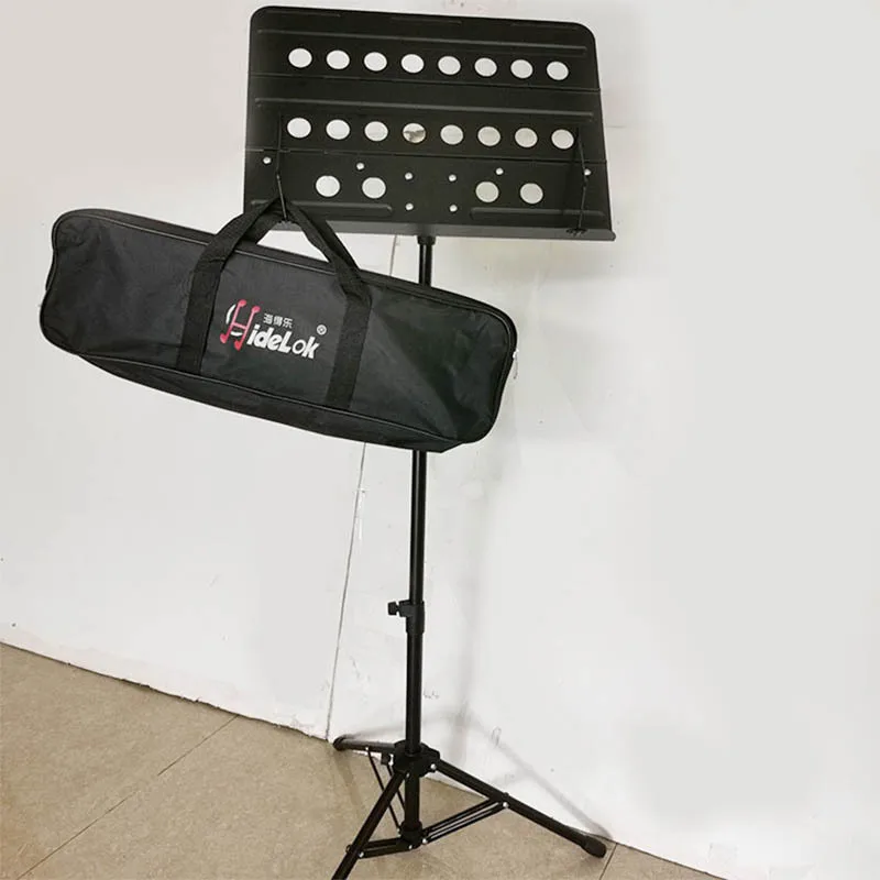 Three-section lifting and folding music stand Thickened music stand Tripod reinforced medium band music bag Musical instrument h