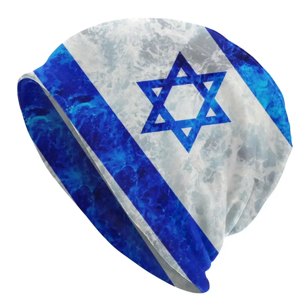 Custom Flag Of Israel Beanie Bonnet Knit Hats Men Women Cool Unisex Adult Ocean Waves Warm Winter Skullies Beanies Caps