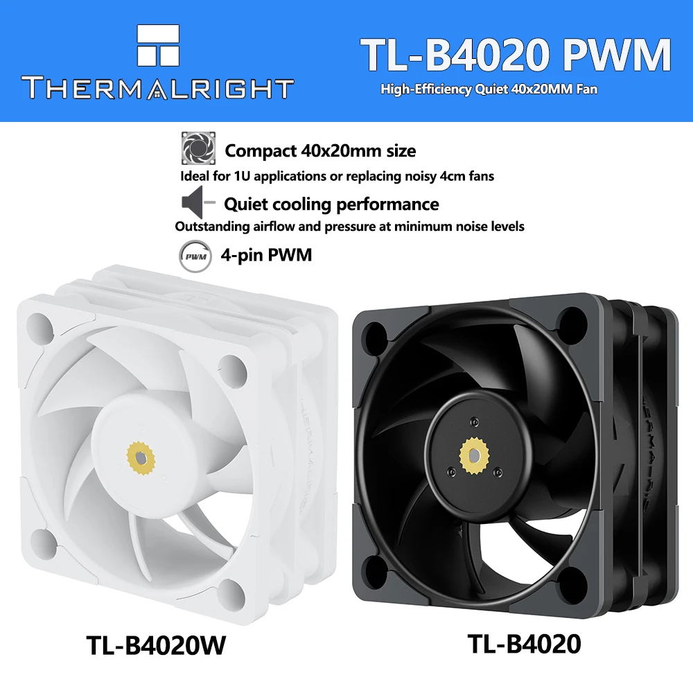 

Thermalright TL-B4020 High-Efficiency Quiet 40x40x20mm Fan Ldeal For 1U Applications OR Replacing Noisy 4cm Dual Ball Bearing