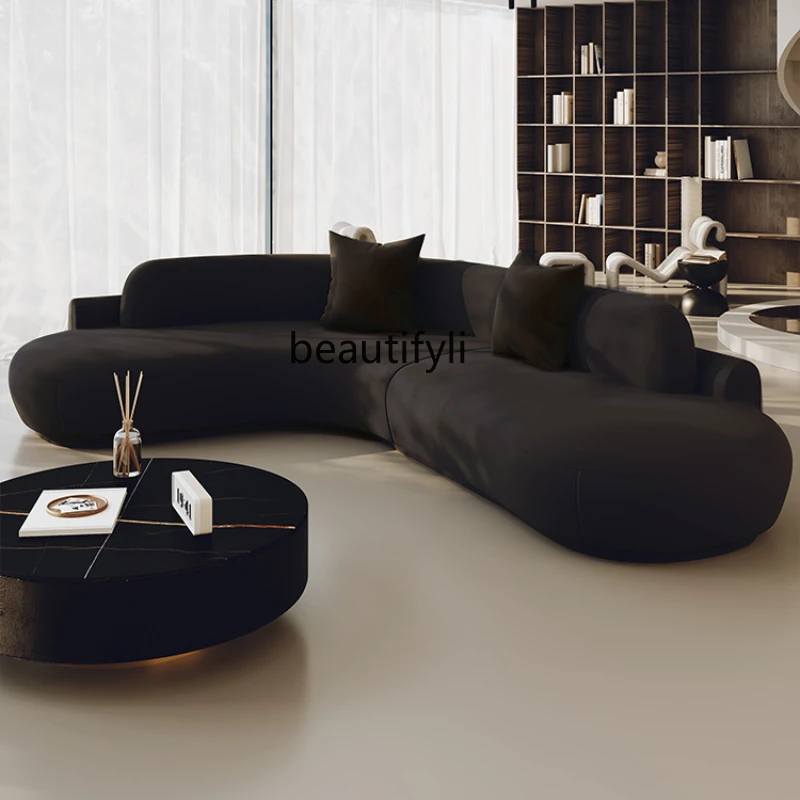 Italian Minimalist Curved Corner Sofa Living Room Beauty Salon Office Hall Rest Area Reception