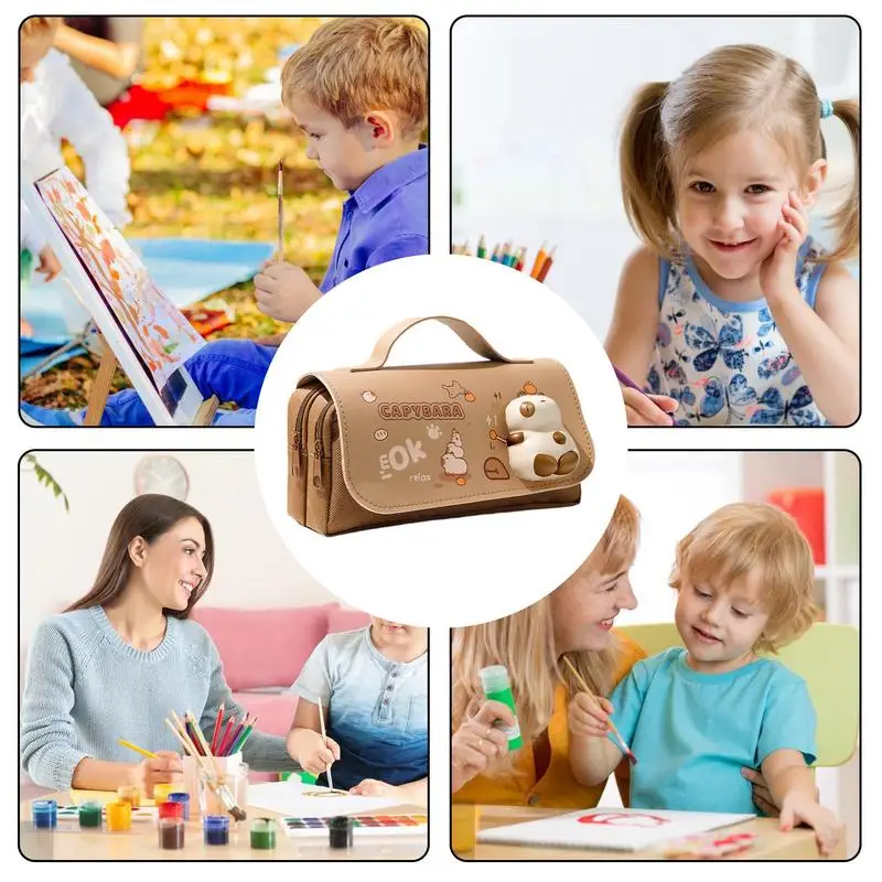 Bolsa de lápices bonita para niñas, caja de lápices, suministros escolares, bolsa para marcadores de gran capacidad, bolsa para bolígrafos, bolsa de lápices estética para la escuela