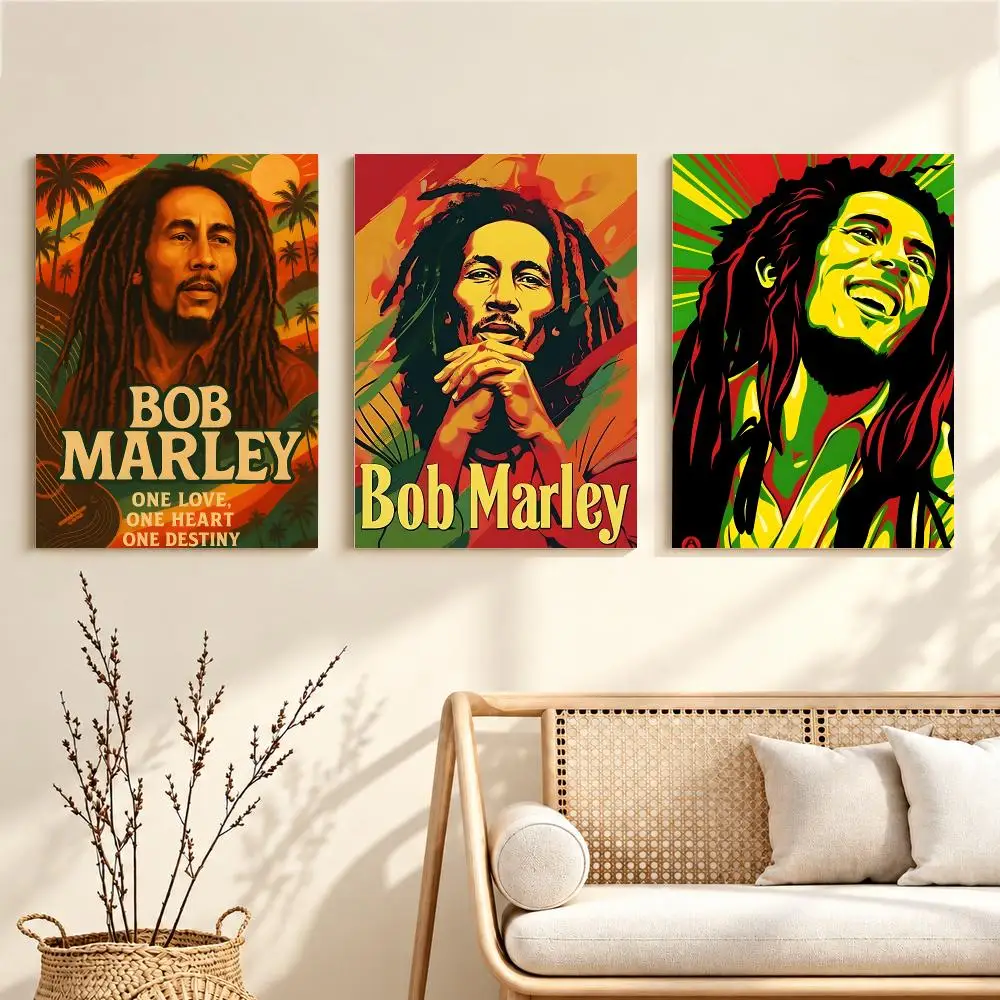 Reggae Legend B-Bob Marley Poster Artwork Self Adhesive Indoor Wall Hanging Room Decor Gift