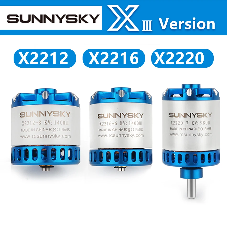 Sunnysky X2212-III X2216-III 2212 2216 950/1250/1400KV Long Shaft 3-4S Lipo Brushless Motor RC Fixed-wing Quadcopter Mulicipter