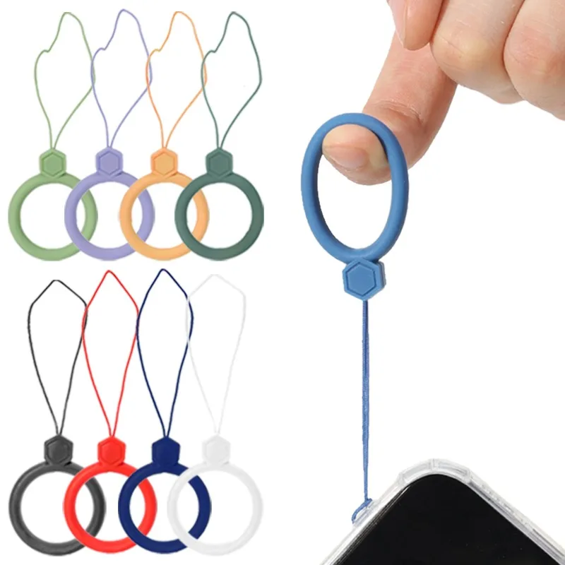 Mobile Phone Silicone Wrist Straps Hand Lanyard for Iphone Samsung Xiaomi Mini U Disk Finger Ring Hanging Ropes Keychain Tether