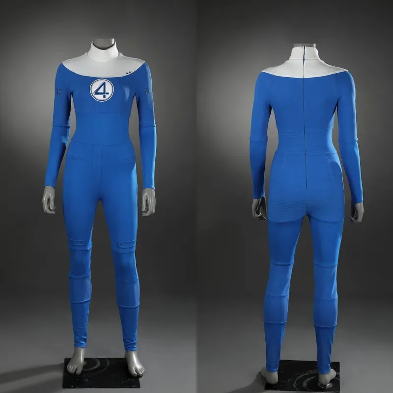 

Susan Storm Cosplay Costume Adult Woman Invisible Jumpsuit Blue Fantastic Costumes Outfit Halloween Comic Con Suit Custom Size