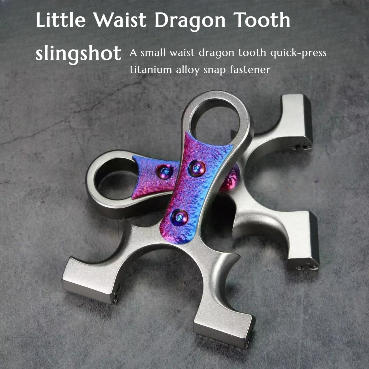 

New Little Waist Dragon ToothQuick-press Titanium Alloy Snap Slingshot Stainless Steel Flat Rubber Band Outdoor Hunting Tools