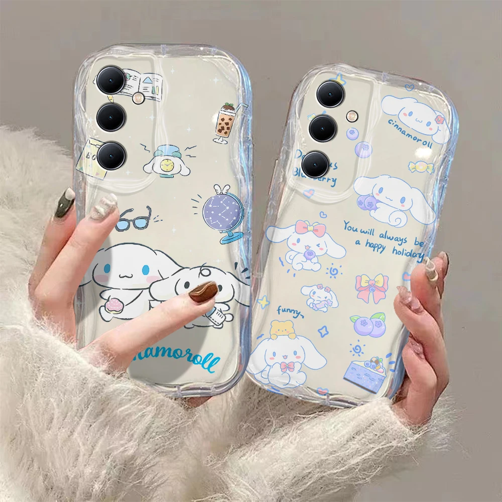 Cinnamoroll hello kitty 3D Wave Case For Xiaomi Mi 14 12 12T 11 Lite Poco M6 X6 X5 X4 F4 X3 M3 Pro 4G 5G Soft Silicone Cover