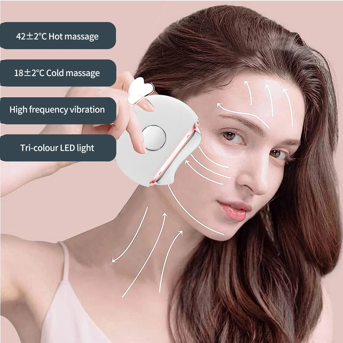 Ems Gezichtsmassager Microcurrent Gezichtsapparaat Schoonheidsinstrument Led Hot Compress Face Lifting Machine Gua Sha Apparaat