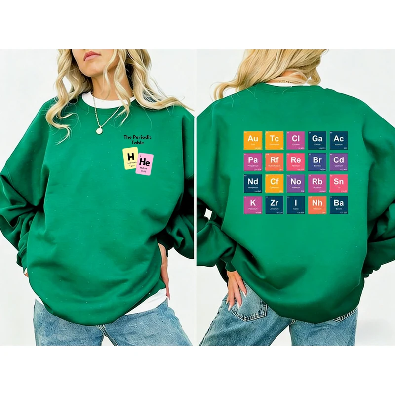Sudadera con capucha gráfica de la tabla periódica de los elementos, suéter de tabla periódica, jersey para mujer, sudadera para mujer, Sudadera con capucha para mujer