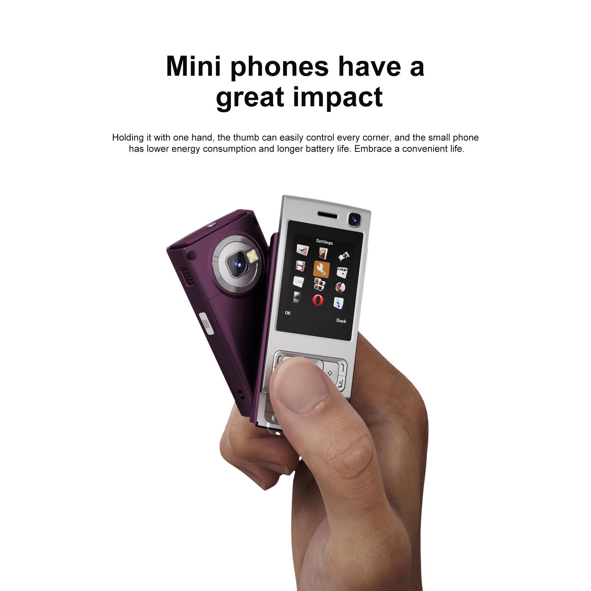 SERVO N95 PRO Mini telefon przesuwny 2 karty SIM telefon komórkowy w trybie gotowości magiczny głos prędkość wybierania nagrywanie rozmów latarka telefony 2,0