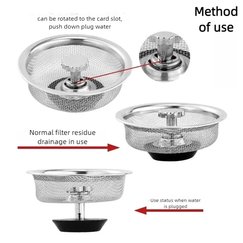 Kitchen Sink Filter Stainless Steel Sink Sewer Mesh Strainers Kitchen Tools Bathroom Floor Drains Hair Catcher Waste Plug Filter