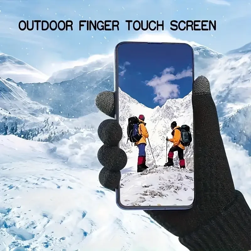 1-10Pairs Thick Knit Touchscreen Gloves Thermal Windproof Fleece Lined for Winter Driving Cycling Commuter Use