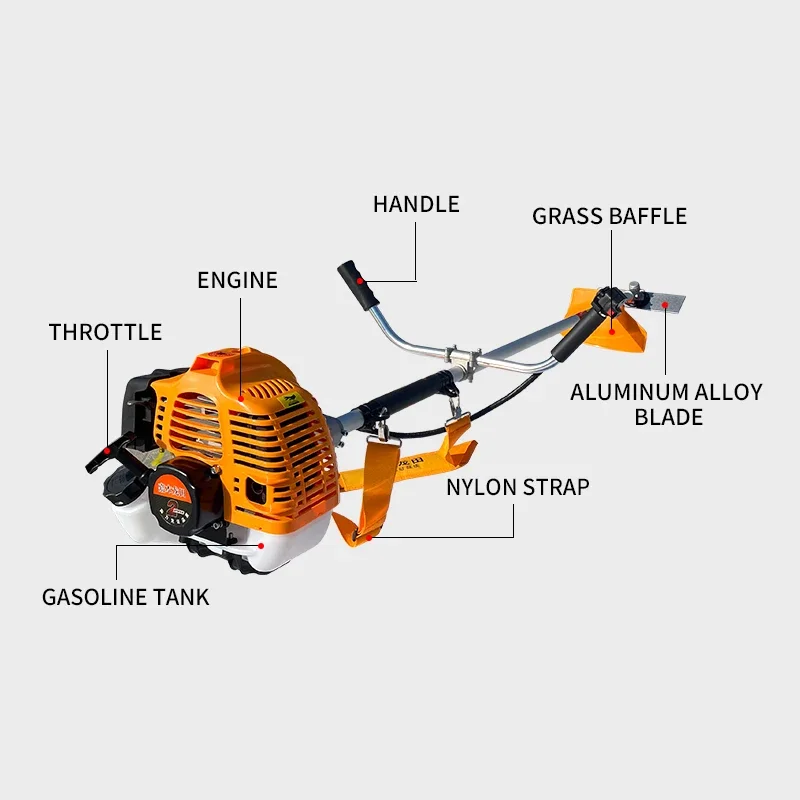 Garden Tool 42.7cc 1.25kw Household Grass Trimmer Gasoline Brush Cutters for Weeds 2024 Hot Sale NEW